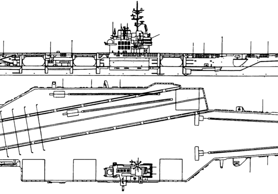 Авианосец USS CV-59 Forrestal [Aircraft Carrier] - чертежи, габариты, рисунки